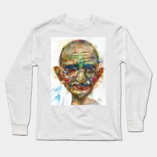 MAHATMA GANDHI watercolor portrait .5 Long Sleeve T-Shirt